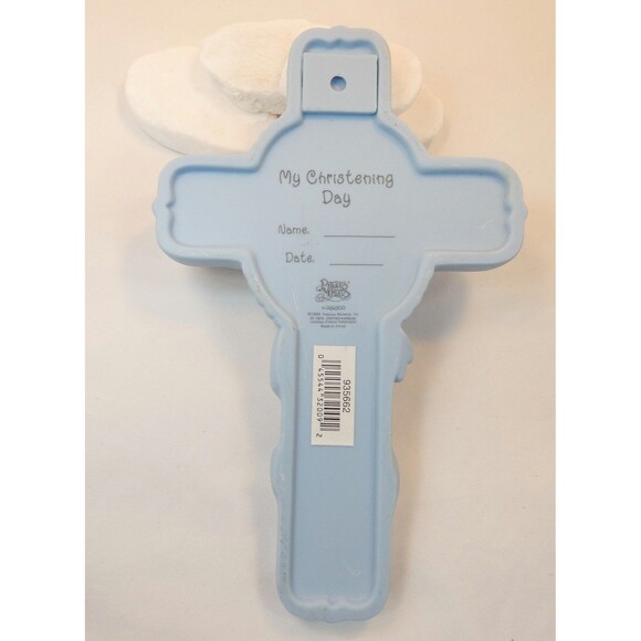 Precious Moments Heaven Bless You White Blue Boy 7” Cross 1996  New - Picture 4 of 6